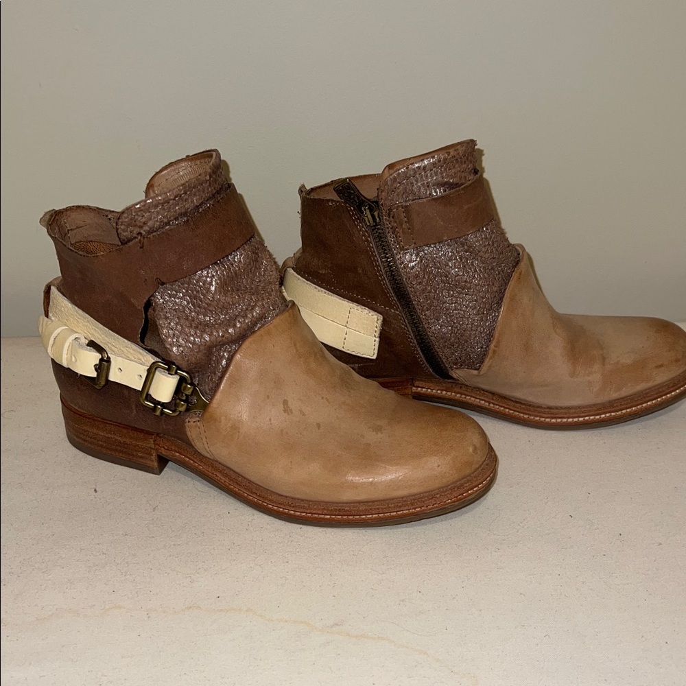 A.S.98 Brown and Cream Ankle Boots from Sundance